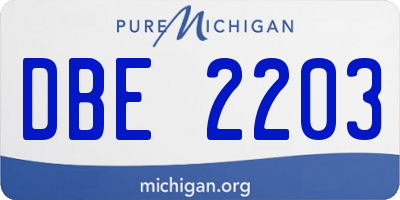 MI license plate DBE2203