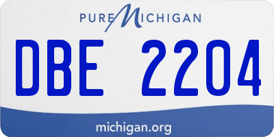 MI license plate DBE2204