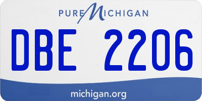 MI license plate DBE2206