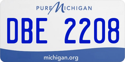 MI license plate DBE2208