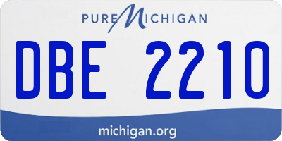 MI license plate DBE2210