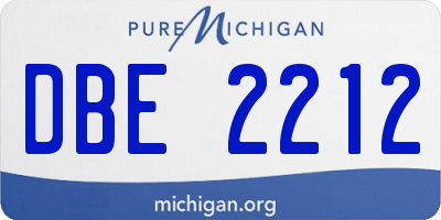 MI license plate DBE2212
