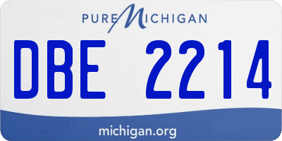 MI license plate DBE2214
