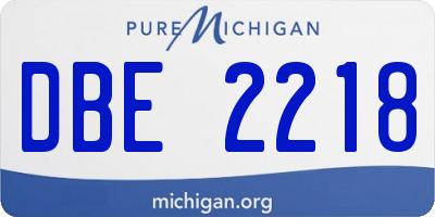 MI license plate DBE2218