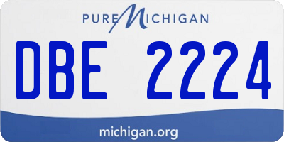 MI license plate DBE2224