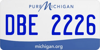 MI license plate DBE2226
