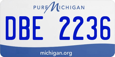 MI license plate DBE2236