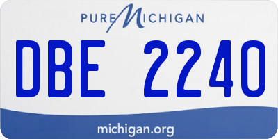 MI license plate DBE2240