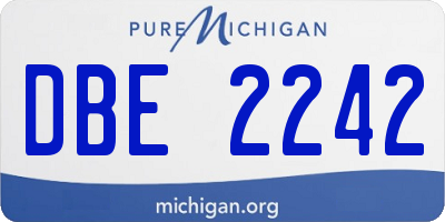 MI license plate DBE2242