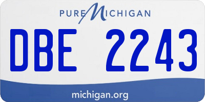 MI license plate DBE2243