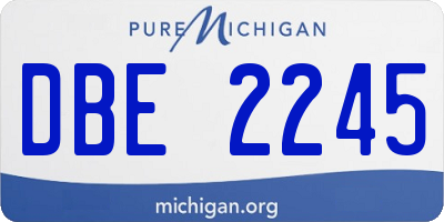 MI license plate DBE2245