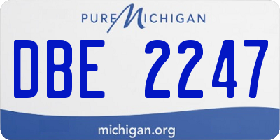 MI license plate DBE2247