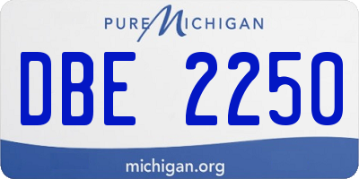 MI license plate DBE2250