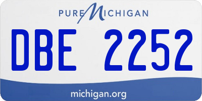 MI license plate DBE2252