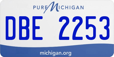 MI license plate DBE2253