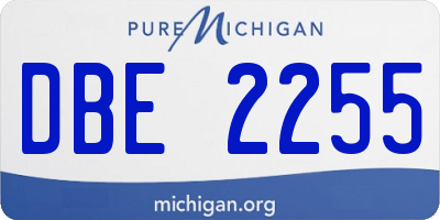 MI license plate DBE2255
