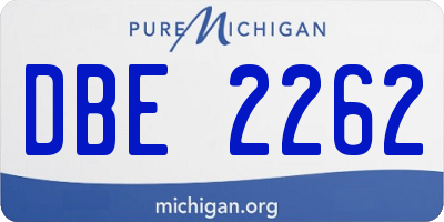 MI license plate DBE2262
