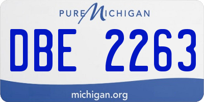 MI license plate DBE2263