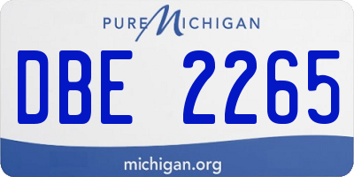MI license plate DBE2265