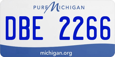 MI license plate DBE2266