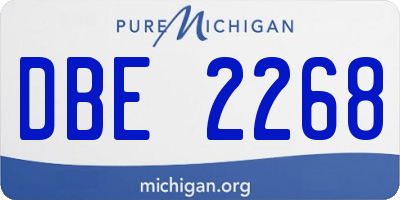 MI license plate DBE2268