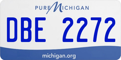 MI license plate DBE2272