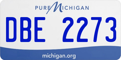 MI license plate DBE2273