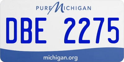 MI license plate DBE2275