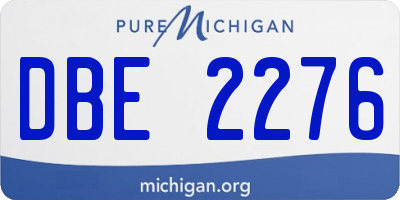 MI license plate DBE2276
