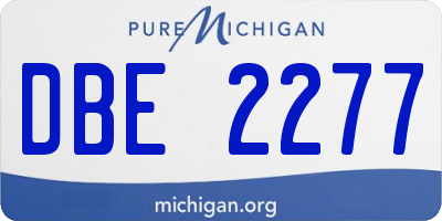 MI license plate DBE2277