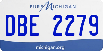 MI license plate DBE2279