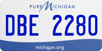 MI license plate DBE2280