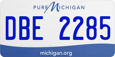 MI license plate DBE2285