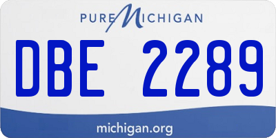 MI license plate DBE2289