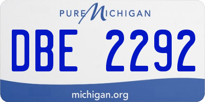 MI license plate DBE2292