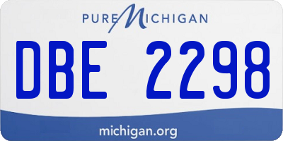 MI license plate DBE2298