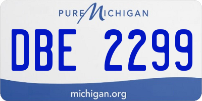 MI license plate DBE2299