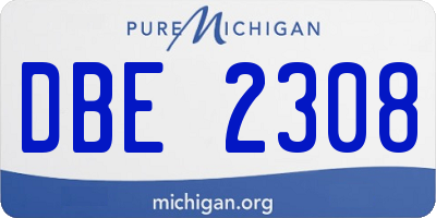 MI license plate DBE2308
