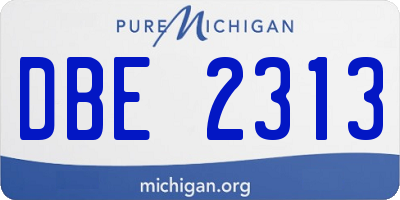 MI license plate DBE2313