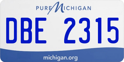 MI license plate DBE2315