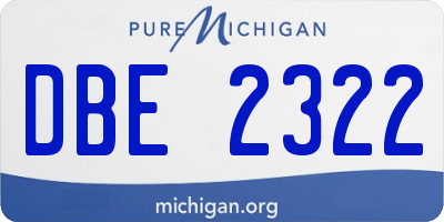 MI license plate DBE2322