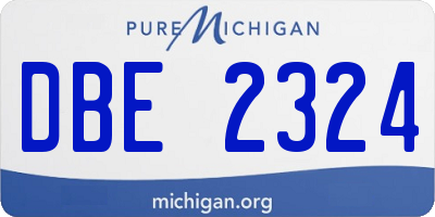 MI license plate DBE2324
