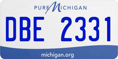 MI license plate DBE2331