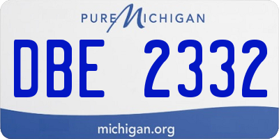 MI license plate DBE2332
