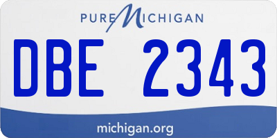 MI license plate DBE2343