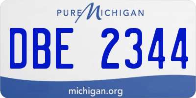 MI license plate DBE2344