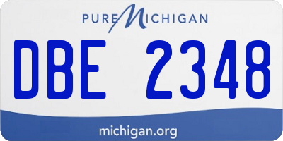 MI license plate DBE2348