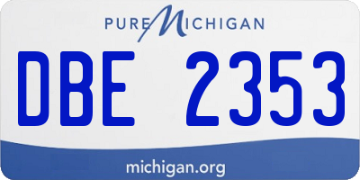 MI license plate DBE2353