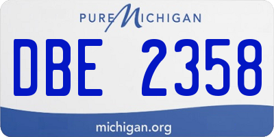 MI license plate DBE2358