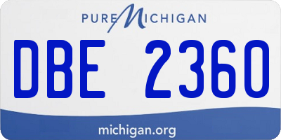 MI license plate DBE2360